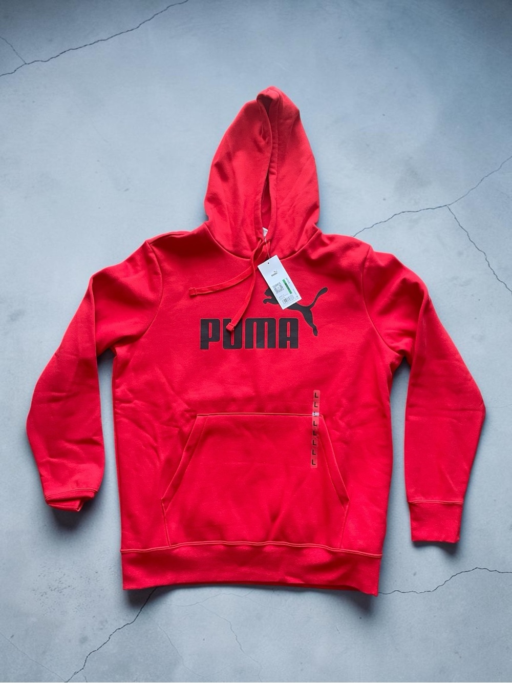 Puma Red Crewneck Hoodie with Black Logo Men’s Large NWT